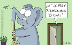 Cartoon Elefant - der Rüssel kratzt